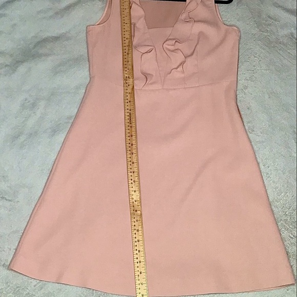 Chic Ruffled Dusty Rose Peach Sleeveless Dress for Simple Elegance US8 - Picture 4 of 10